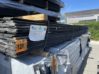 Ca. 134x Douglas dubble Rhombus zwart gecoat, 25x140mm, lengte 400cm